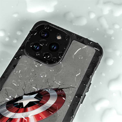 Marvel Captain America Shield Break iPhone 15 Pro Waterproof Case